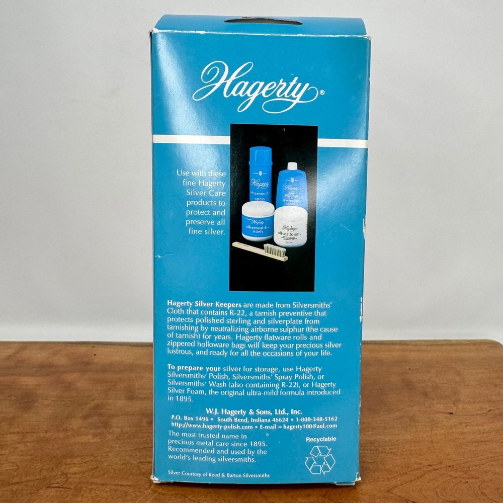 Hagerty Silver Keeper 15x15 Zippered Holloware Bag Tarnish Preventing Cloth Blue - Picture 4 of 4
